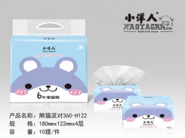 小洋人熊猫派对抽纸|河北面巾纸厂家|保定抽纸厂家|